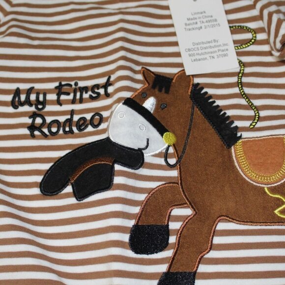 NWT Toffee Apple "My First Rodeo" One Piece Size 9 months Cowboy, Horses - Picture 3 of 13